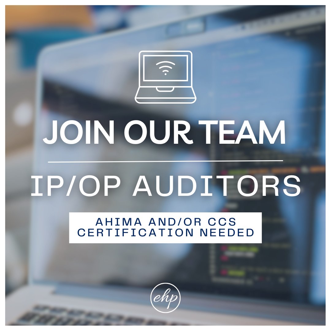 Join our internal team! 🔥

We are hiring full-time Excite IP/OP Auditors to start working  with us! ✔️

🌟 Apply now 🌟
ow.ly/gQae50OSJV0

#ExciteHealthPartners #Hiring #HIM #IPAuditor #OPAuditor #InternalAuditor #AuditorJobs #MedicalCoding #ClinicalCoder #WFH #RemoteJob