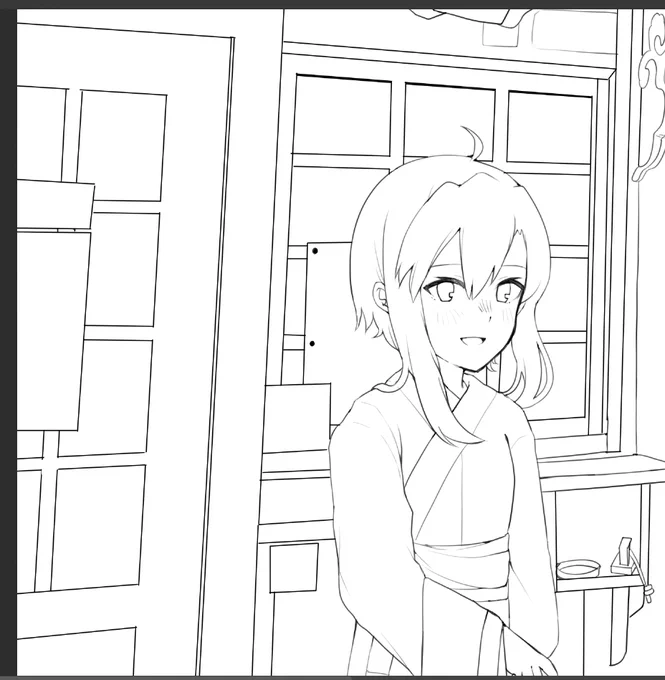 うちの子wip 新刊の旅行記のほうの絵