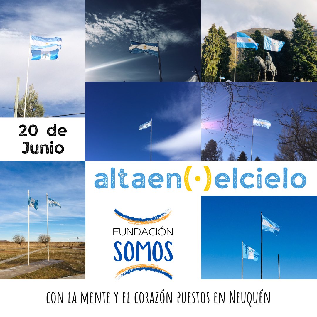 FundacionSOMOS's tweet photo. Cada día nos acompaña en nuestros pueblos y ciudades, desde las escuelas y las plazas, para recordarnos cómo símbolo que hay un espíritu superior de conjunto que nos cobija y nos compromete a ser mejores.

#diadelabandera 🇦🇷 #neuquen #nosacercamos https://t.co/GVgHUah7PL