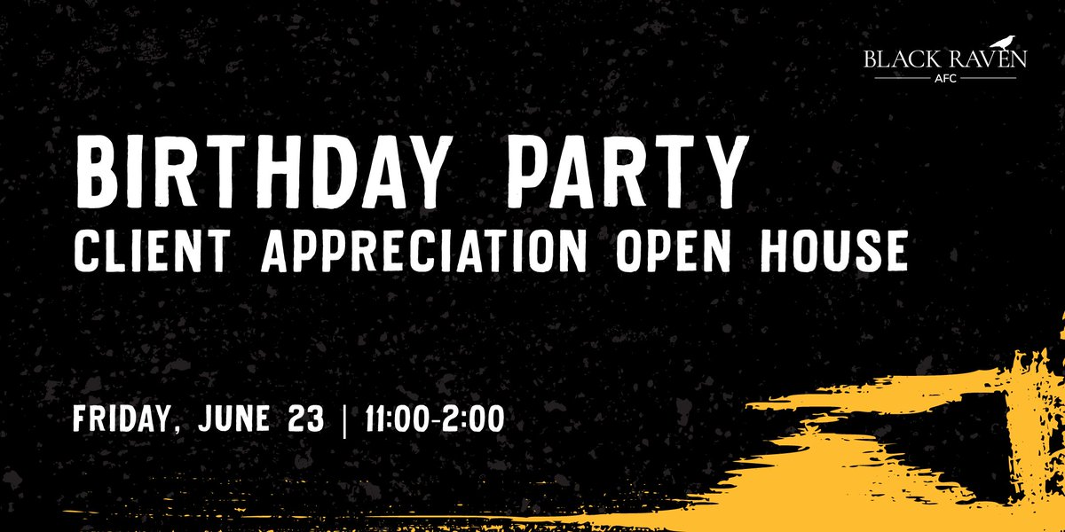 blackravenafc's tweet photo. Don’t miss Black Raven’s 4 year birthday bash on Friday! Join us for an afternoon of fun with good food, backyard games, and great company. Bring your friends and colleagues along for the fun. RSVP now and get ready to celebrate with us! 🥳 https://t.co/O4yfUx8P2a #RSVPNow https://t.co/qXBxDZi7Kr