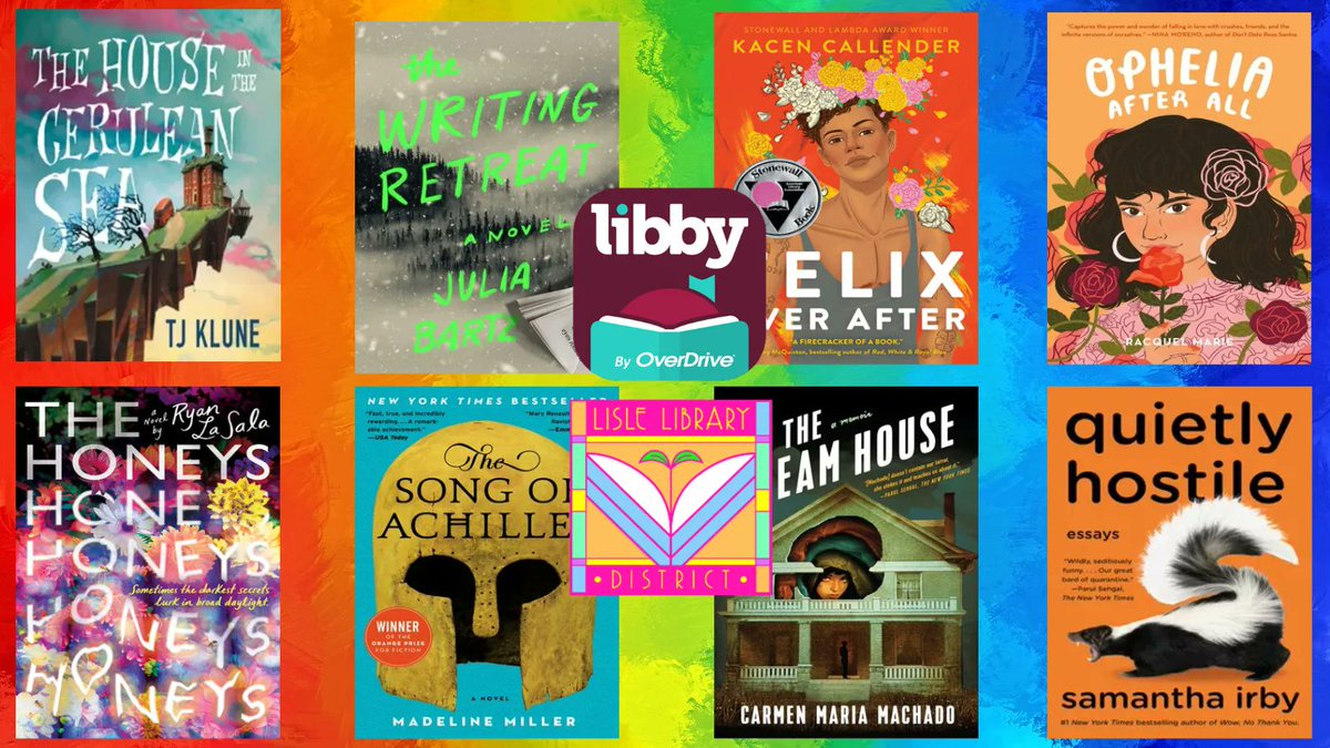 Find these #PrideBooks and #Audiobooks on Libby. @LibbyApp @juliabartz @blondewithab00k @theryanlasala @MillerMadeline #SamanthaIrby #CurisSittenfeld #BookRecommendations
