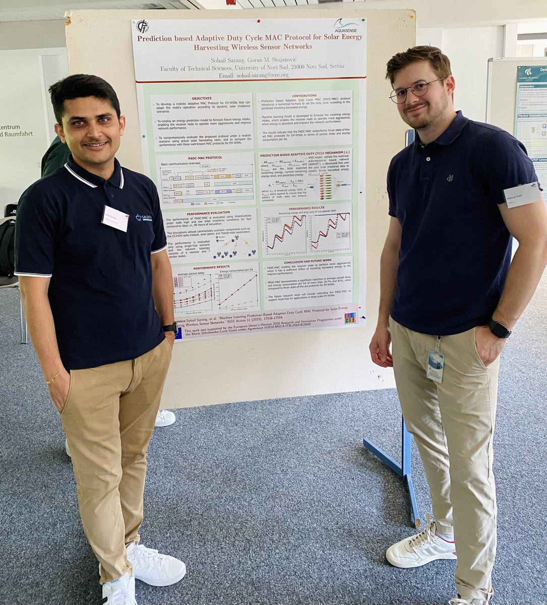 Recently, I had the opportunity to participate in <a href="/HIncoming/">H2020_INCOMING</a> Ph.D. summer school organized by German Aerospace Center. During the school, I also presented our recent work on Machine learning-based MAC protocols for EH-WSNs. For more details ieeexplore.ieee.org/document/10047…
<a href="/AQUASENSE_ITN/">AQUASENSE</a>
