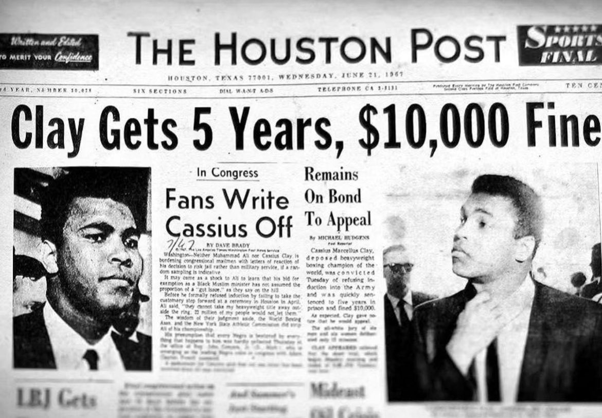 On this day, June 20, 1967, boxing legend Muhammad Ali was convicted for refusing the draft for the Vietnam War in Houston, Texas. Ali had been a vocal opponent of the US war, expressing his views by saying, 'Why should they ask me to put on a uniform and go 10,000 miles from