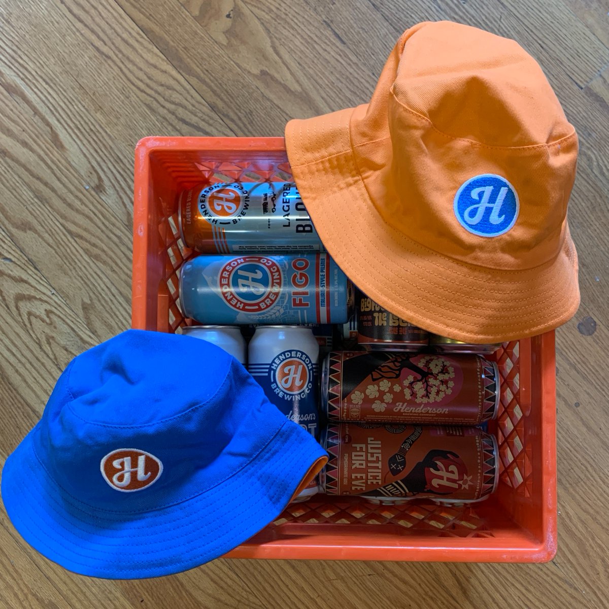 Get geared up for Canada Day 🍁 with Henderson's Long Weekend Survival Kits! This kit comes stocked with one of our super popular reversible bucket hats! Order yours now! ☀️ 🍺 loom.ly/5PzeGBo #longweekend #survival #crate #beers #swag #buckethat #homedelivery