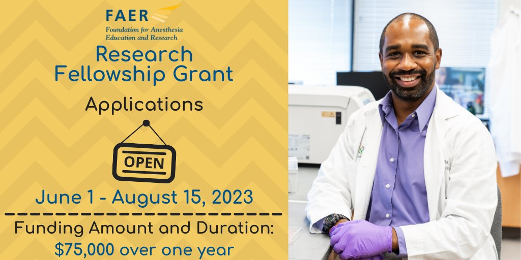 Looking to kick-start a career in #anesthesiology #research? A @FAERanesthesia RFG could be just what you need! Offering significant training in research techniques & scientific methods, RFG applications close 8/15/23. Learn more & apply at FAER.org/RFG! #FAERgrants