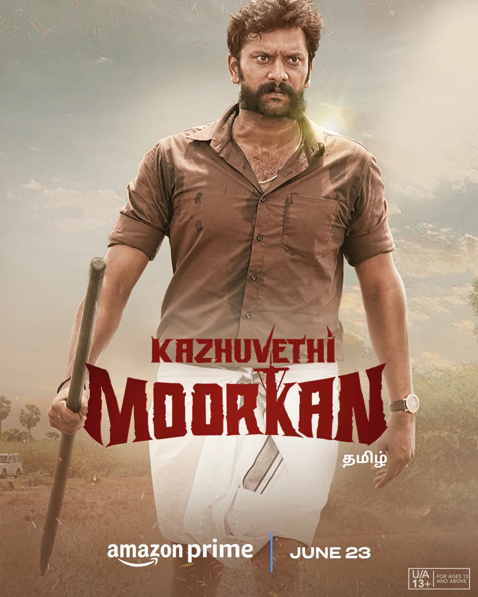 Tamil film #KazhuvethiMoorkan digital streaming from June 23 on #AmazonPrimeVideo
..