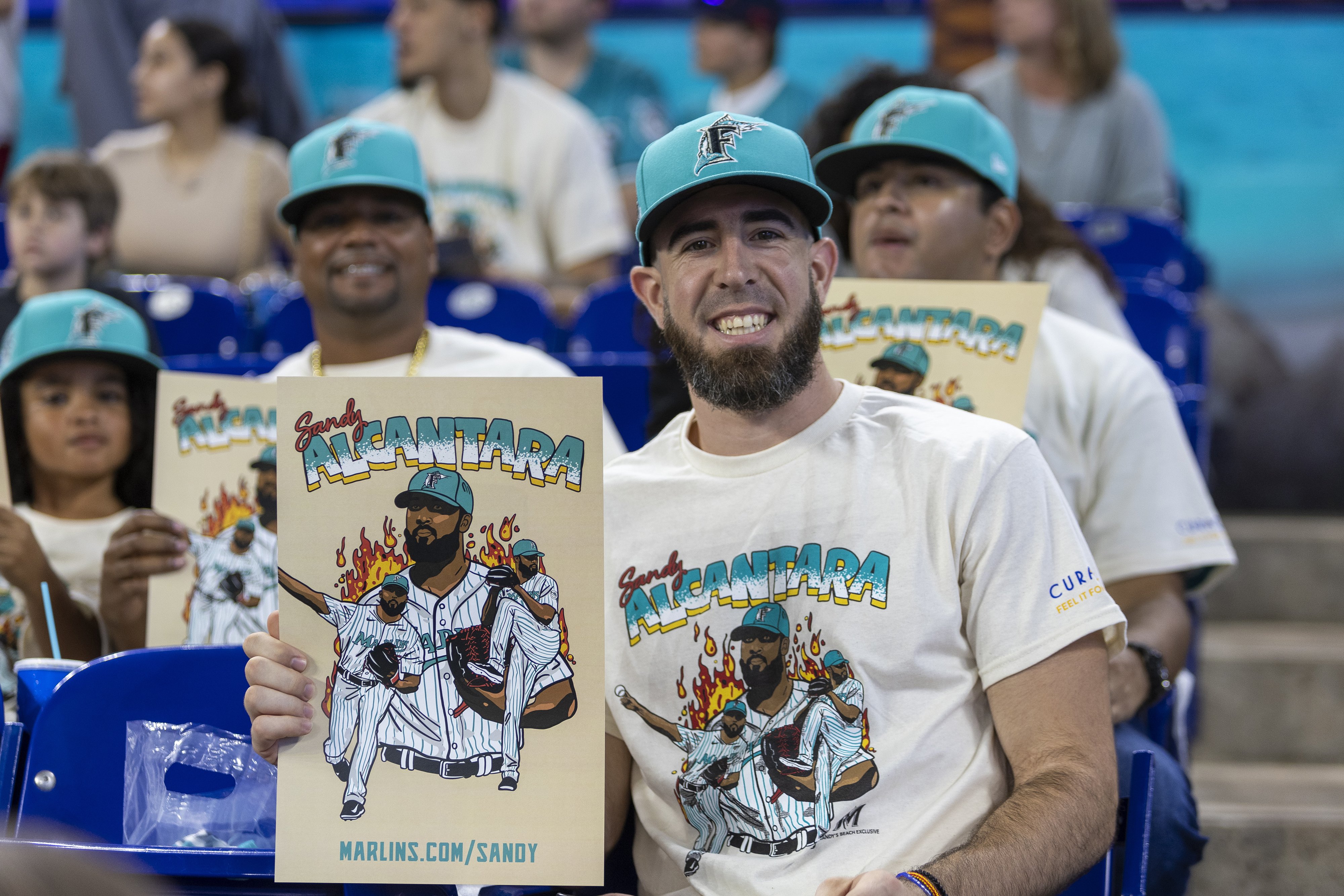 Miami Marlins on X: Come to Sandy's Beach, get this free T-Shirt.  (Honestly, why wouldn't you want it?) Get it now:    / X