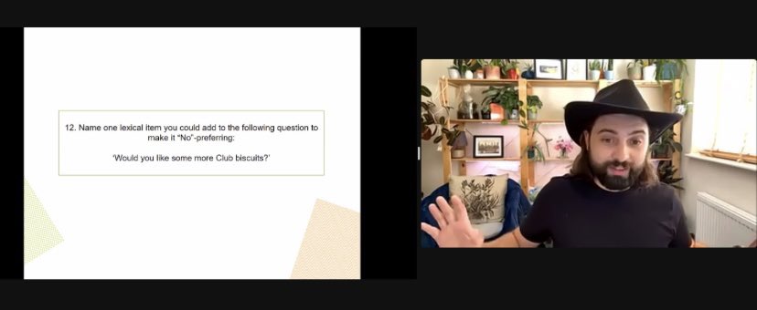 The legendary Introduction to Conversation Analysis Quiz Master (<a href="/JackBJoyce/">Jack</a>) wraps up this #ConversationAnalysis short course with an important question about club biscuits… and more hat changes than Mr Benn.