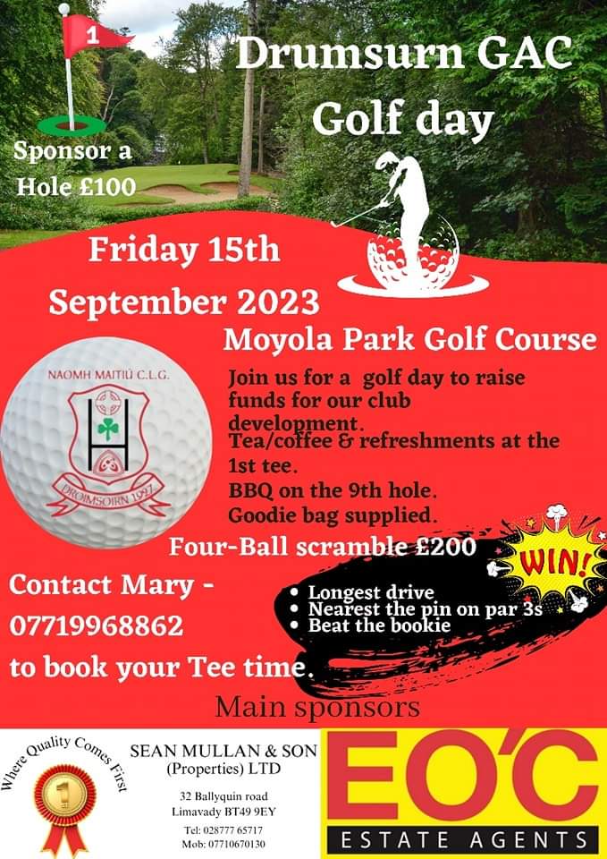 DrumsurnGac's tweet photo. ⛳ Drumsurn GAC Golf Day ⛳ 

1st Prize - Enjoy a golf trip to the Downings winning a Four-ball for the Rosapenna Golf Resort &amp; one night B&amp;B in the Downings Bay Hotel. 

2nd Prize - Four-ball for Castlerock Golf Club. 

3rd Prize - Four-ball for North West Golf Club Donegal. https://t.co/4sRer2nSTq