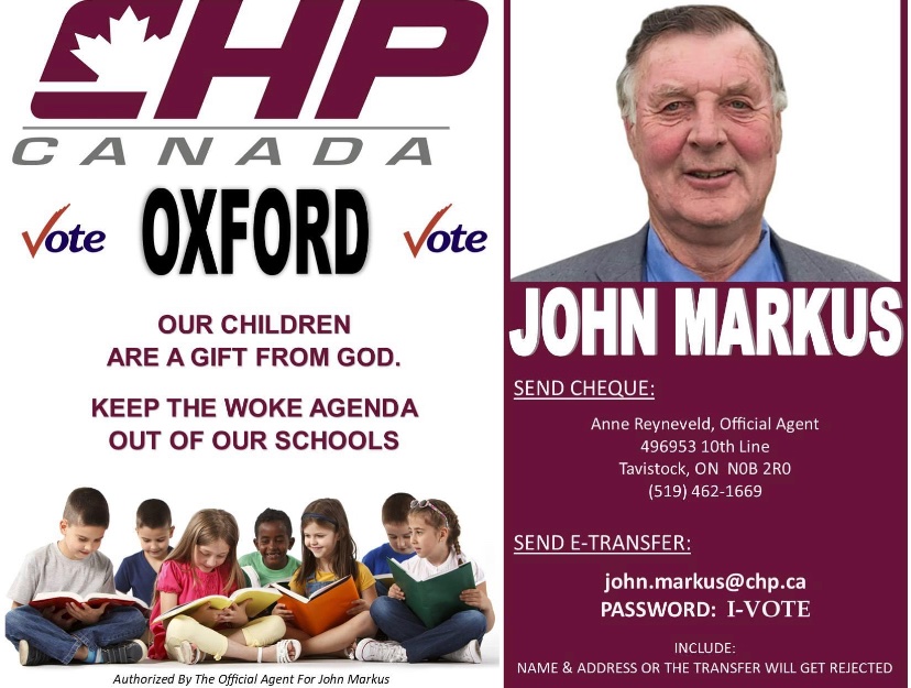 CHPCanada's tweet photo. CHP beats PPC and Green in Oxford By-Election!
#JohnMarkus https://t.co/hh7OOxDYhl