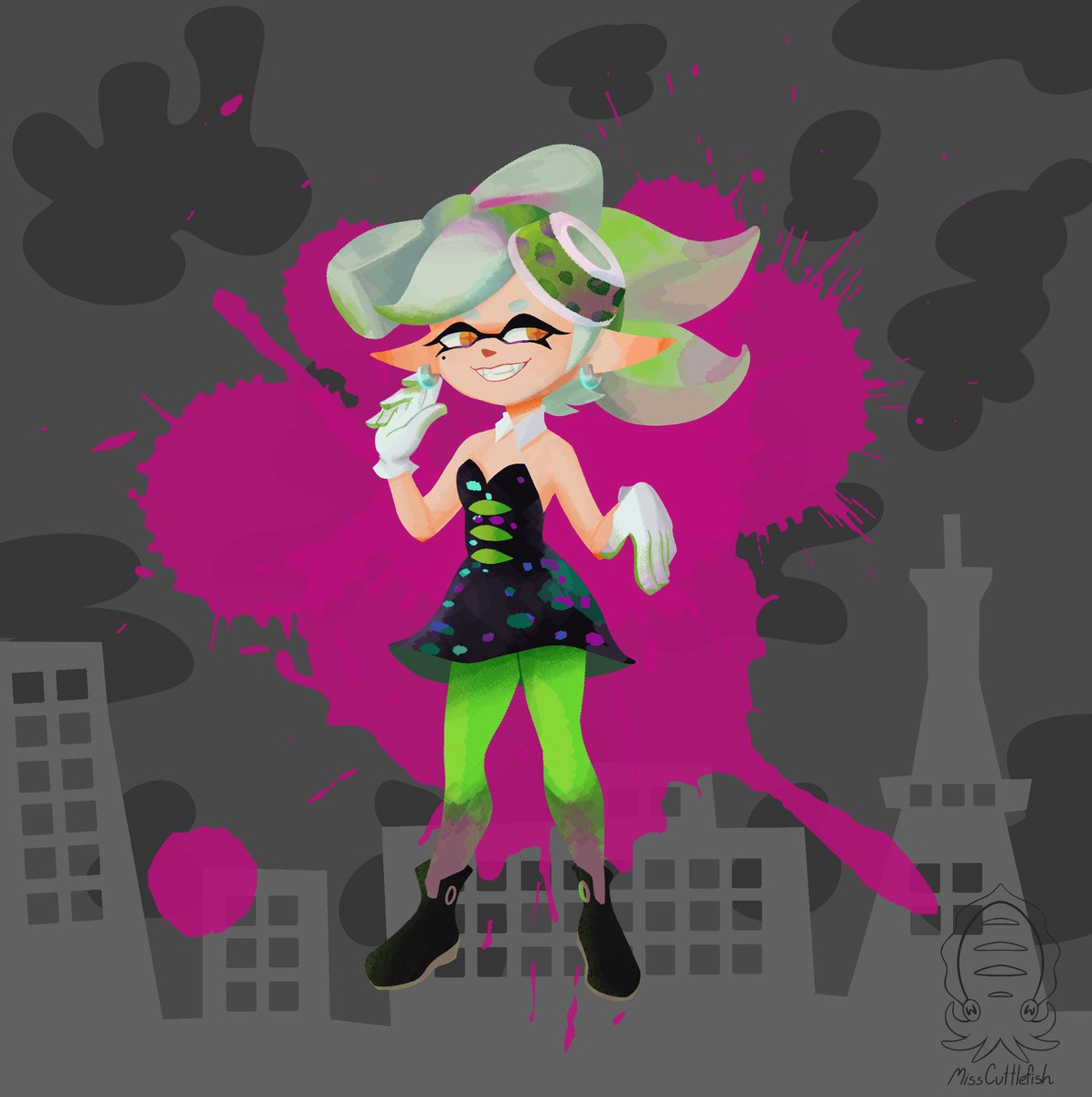 Official Splatoon style study featuring Marie! 💚💚💚 #splatoon #Splatoon3 #スプラトゥーン #スプラトゥーン3 #squidsisters #nintendo #NintendoSwitch