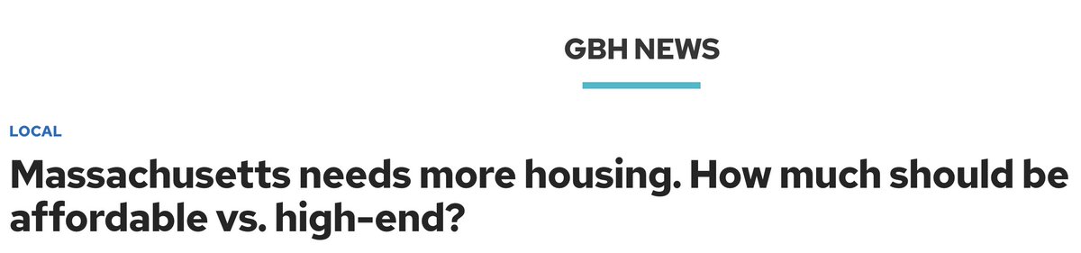 This is....not how this works <a href="/GBH/">GBH</a>.  Affordable housing requires subsidies --- it's not a developer's choice.  

The article is a mess, too, presenting long discredited theories of housing markets and absent any hard figures on how many homes are even being built.

1/2