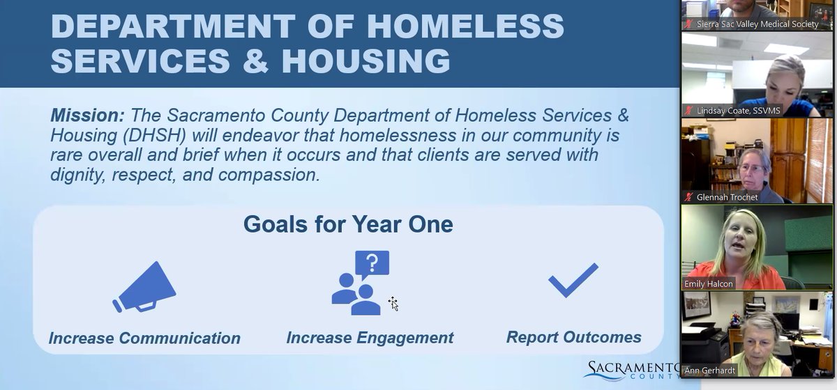 Thank you to Emily Halcon of the @SacCountyCA Dept of Homeless Services & Housing for joining the SSVMS Public & Environmental Health Committee today to discuss how the county's addressing homelessness and what we can all do to help! #Unhoused #Homeless #Homelessness #Sacramento