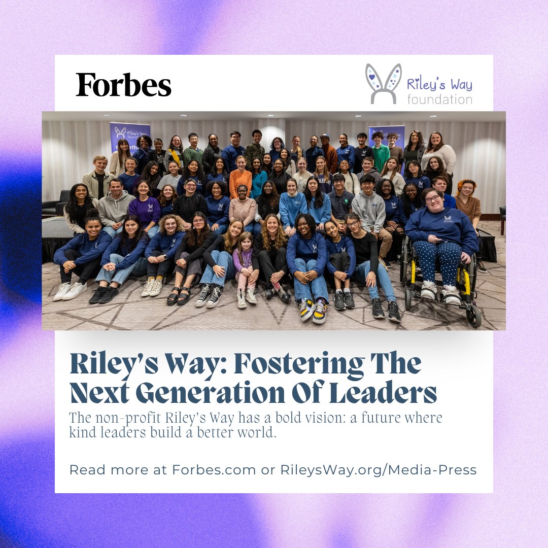 RileysWayFdn's tweet photo. “The non-profit Riley’s Way has a bold vision: a future where kind leaders build a better world.”

Check out one of the latest Forbes articles on leadership about Riley’s Way Foundation!
https://t.co/YDYpBQ2OYh

@Forbes https://t.co/CCAsVKuId6