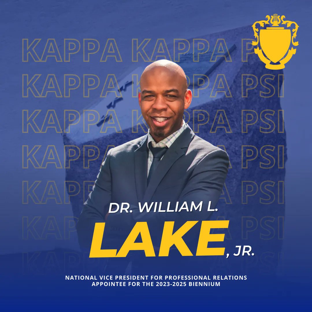 KappaKappaPsi's tweet photo. Please help us congratulate Dr. Lake on his appointment as the ΚΚΨ National Vice President for Professional Relations for the 2023-2025 biennium! AEA.

To read more, please visit https://t.co/vpp9TNT03A.

#KKPsi #KappaKappaPsi https://t.co/O15DmU3BMX