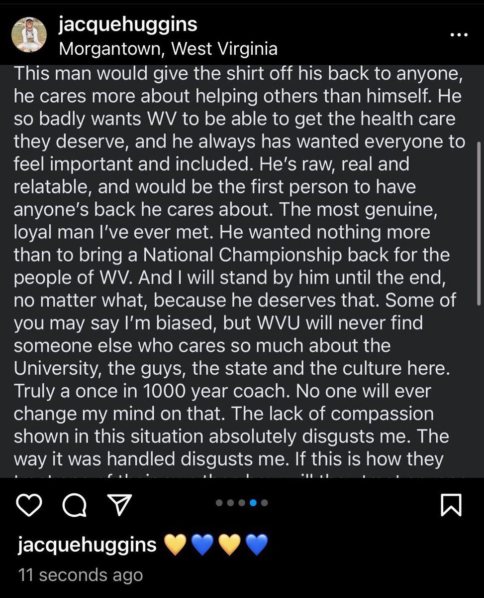 voicemorgantown's tweet photo. Bob Huggins’ daughter lashes out on social media, defending her father and telling #WVU President Gordon Gee to “do better and be better.” https://t.co/pal1jFlfl8