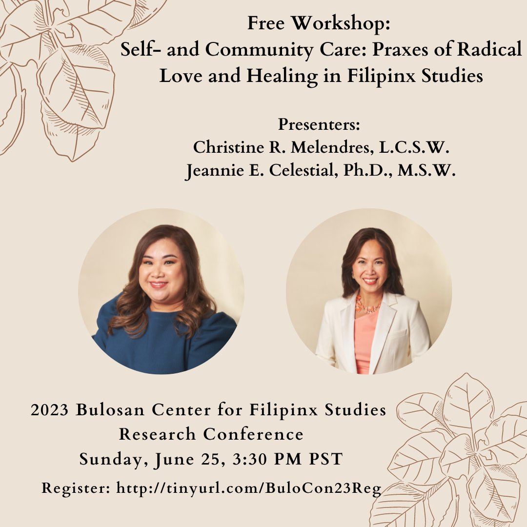 AAPAonline's tweet photo. Join us at this year’s UC Davis’ Bulosan Center for Filipinx Studies Research Conference. This year’s conference theme is “Visioning the Futures of Critical Filipinx Studies.”
#kapwa #selfcare #communitycare #filipinxstudies #holisticwellness https://t.co/tlQ7u0SnjE