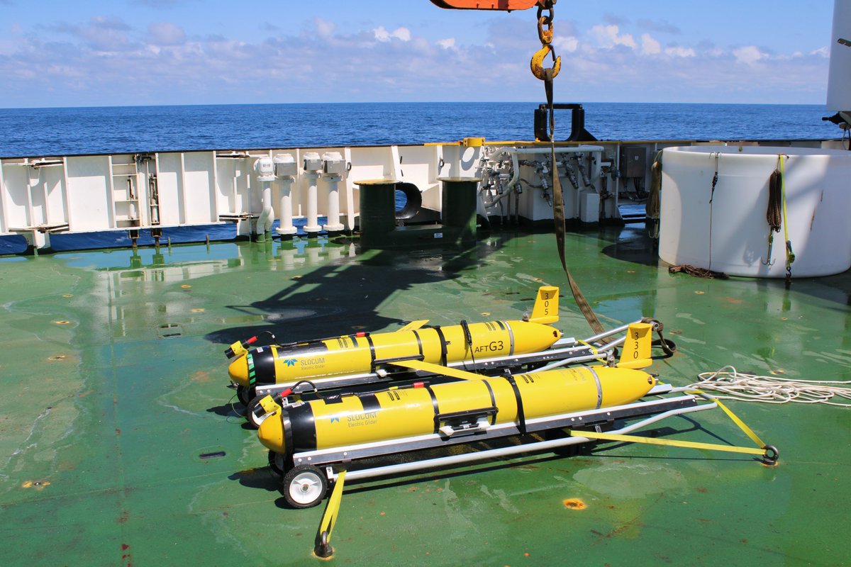 For #DY166 our #Slocum Gliders 305 & 330 are equipped with upwards looking @ImpactSubsea ISA500 altimeters & a backseat driver system, so we trial new under ice behaviours in safe open water prior to a campaign in the Weddell Sea @BAS_News @BIOPOLE_NERC @NOCnews  @NERCscience