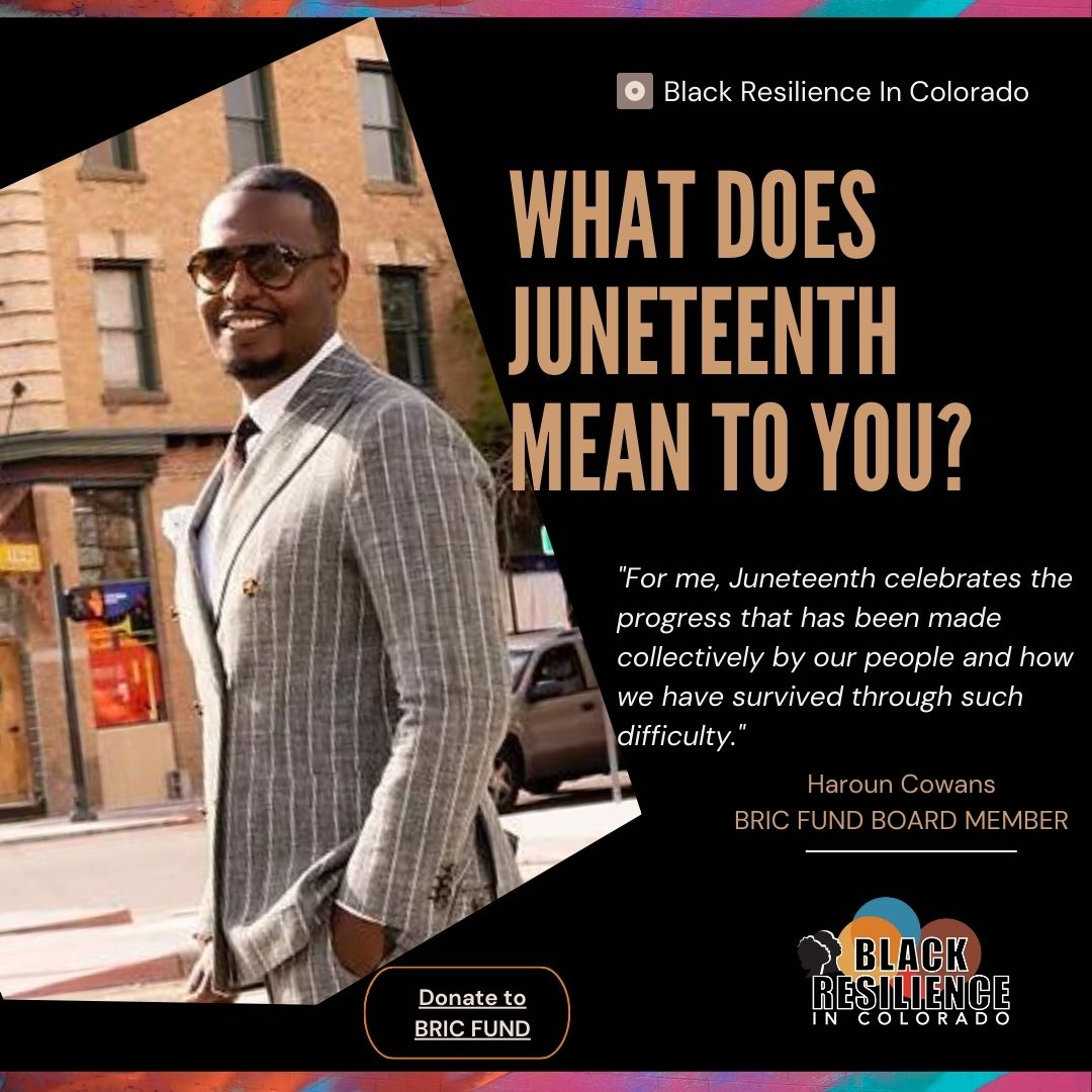 A BRIC Fund Board Member Q/A – “What Does Juneteenth Mean To You?
 #bricfundco #metrodenver #denver #bricbybric #blackleadership #blackphilanthropy #bricfundleaders #juneteenth #empoweredcommunities