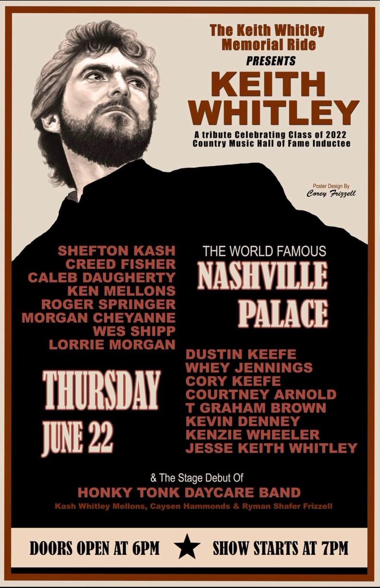 Thursday ! See y’all there ! Such an honor to be part of this great event Keith Whitley Memorial Bike Ride