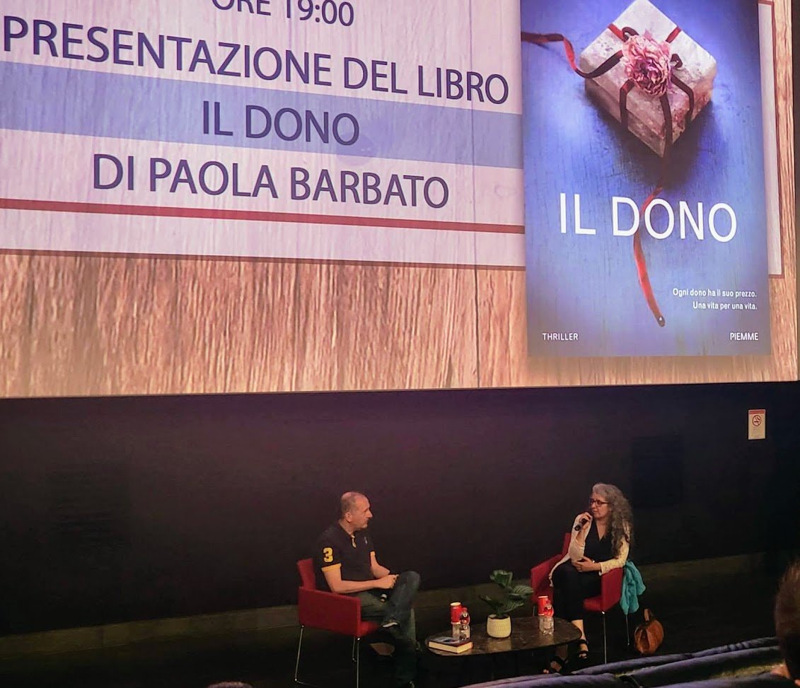 marcogiorgini's tweet photo. I am sometimes asked to be an interviewer for #bookpresentations - tonight I had the pleasure of meeting and chatting with Paola Barbato about her new thriller, Il Dono. #writers #books https://t.co/r4TtFSS0ve