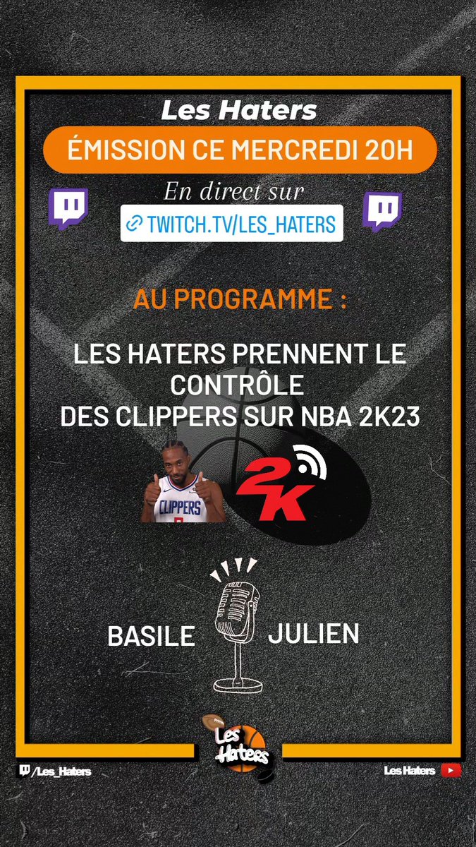 Les_Haters's tweet photo. Suite de notre série avec les Clippers demain soir! #live #stream #twitch #NBA #NBA2K23 #clippers https://t.co/uow23EDWZF