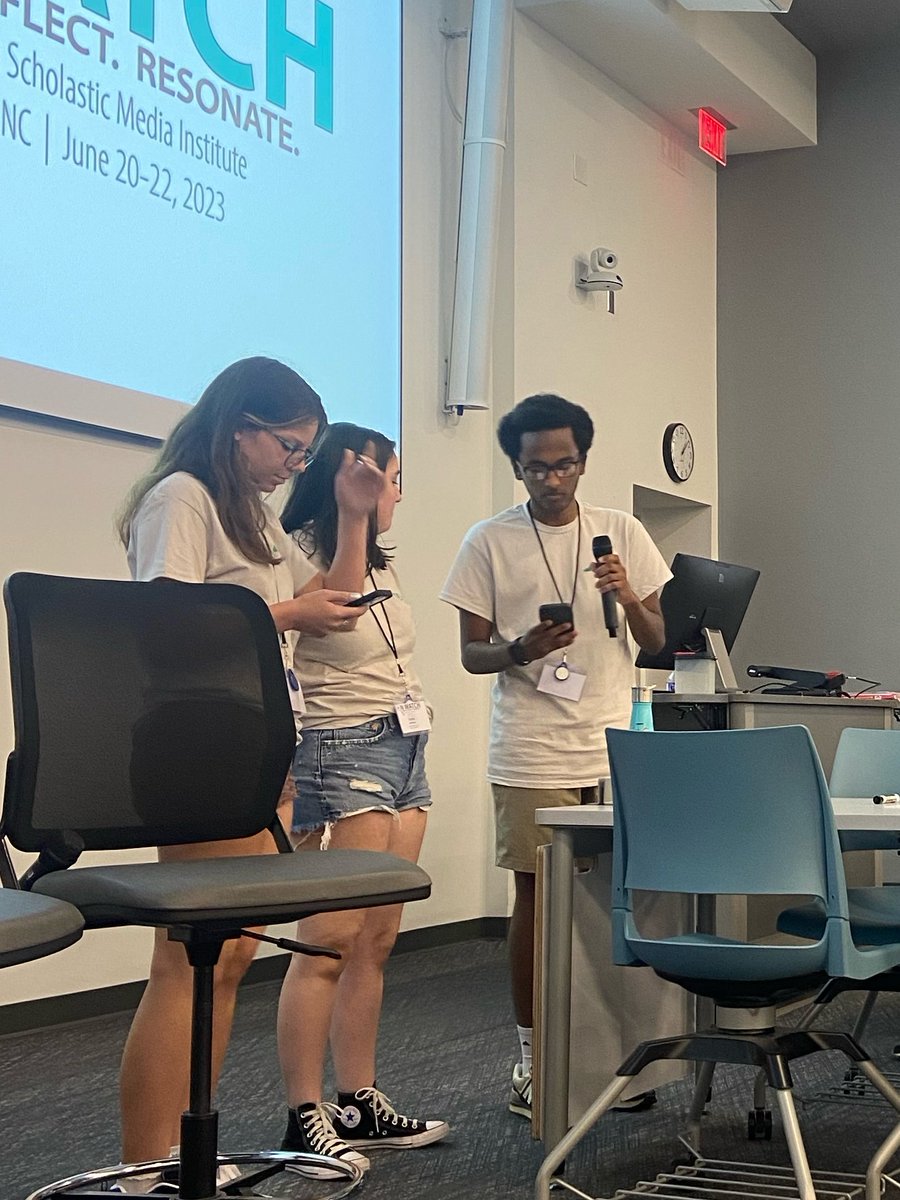 NCSMA's tweet photo. Thanks to the student officers for explaining our theme, On Watch and to @laura_brache, @koriedean and @kcataudellafor a great discussion on service journalism and the impact journalists can have on their communities. A special thanks to Dean Raul Reis for stopping by! #NCSMI2023 https://t.co/WgaaXX7HPu