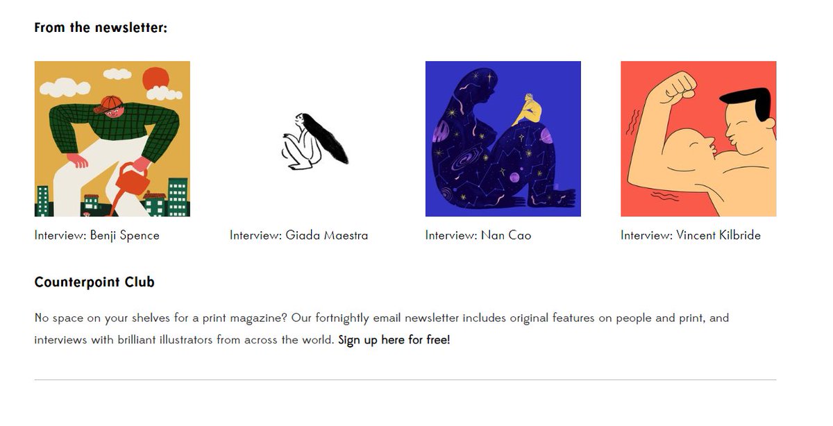 We're gonna put all the interviews we've done for the Counterpoint Club newsletter on the site, so you can read them even if you subscribed later. Here's the first four!

counterpointmag.co.uk