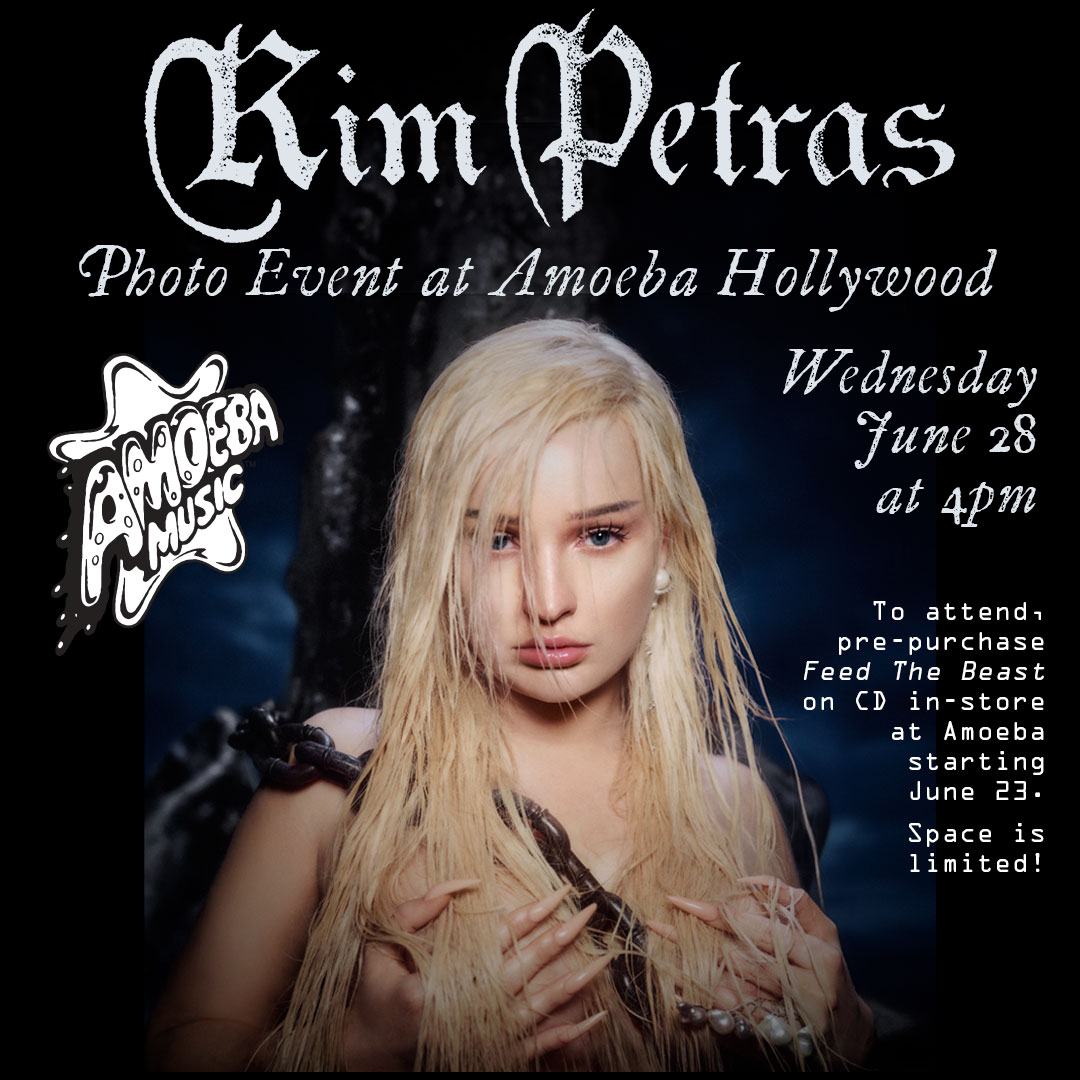 JUST ANNOUNCED: <a href="/kimpetras/">kim petras</a> is doing a special fan photo event at Amoeba Hollywood to celebrate her new album on Wednesday, June 28 at 4pm!

To attend, purchase #FeedTheBeast on CD in-store only at Amoeba starting this Friday, 6/23. Space is limited!

Info: bit.ly/3NeUGXf