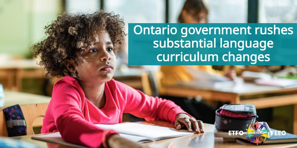 Elementary Educators (@etfoeducators) on Twitter photo Changes to the updated Language curriculum are substantial, especially in reading and media literacy. “The province’s expectation that educators will be ready to teach the overhauled Language curriculum beginning this September is absurd,” <a href="/ETFOpresident/">Karen Brown</a> etfo.ca/news-publicati… Changes to the updated Language curriculum are substantial, especially in reading and media literacy. “The province’s expectation that educators will be ready to teach the overhauled Language curriculum beginning this September is absurd,” <a href="/ETFOpresident/">Karen Brown</a> etfo.ca/news-publicati…