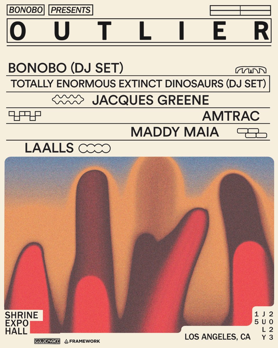 First two Outlier parties incoming! Austin this Saturday and LA July 15th See u soon bonobomusic.com/tour/