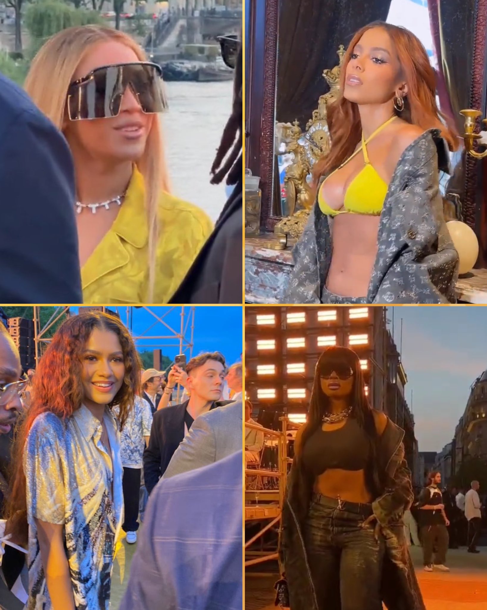 Buzzing Pop on X: Beyoncé, Anitta, Zendaya and Megan Thee Stallion at  Pharrell's Louis Vuitton Fashion show today in Paris.   / X