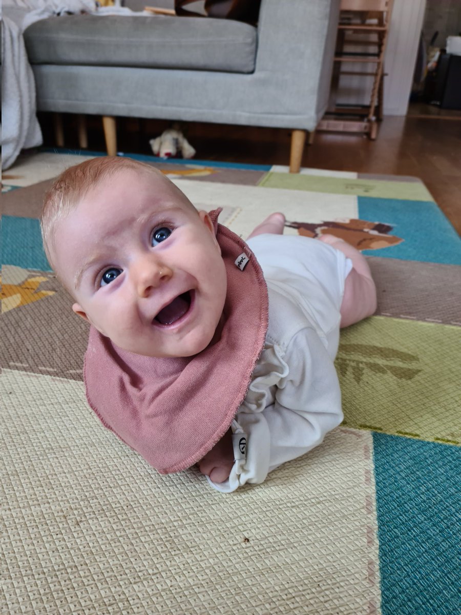 This is a baby, doing some tummy time today. She is amazing. I get to be her dad. 😎