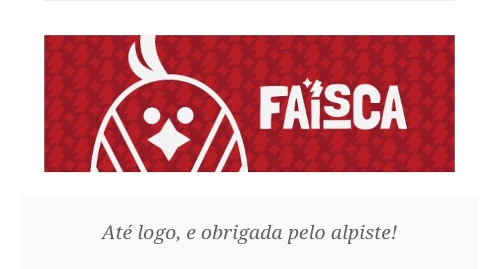 Que linda essa despedida da <a href="/faiscamafagafo/">Faísca</a> hoje com os textos do Ricardo Balbino. Chorei largado 😭