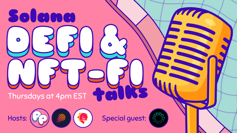 joinpoolpartyio's tweet photo. 🎙️ Tune in to the Solana DEFI &amp; NFT-FI talks #2, this coming Thursday at 4pm EST!

Hosted by: 
💫 @MeteoraAG 
🦈 @SharkyFi 
🎉@joinpoolpartyio

Special guest: 
✨ @multichain

🔗 Space link: https://t.co/YmzsilhtCS https://t.co/mxP8a5Q3Xa