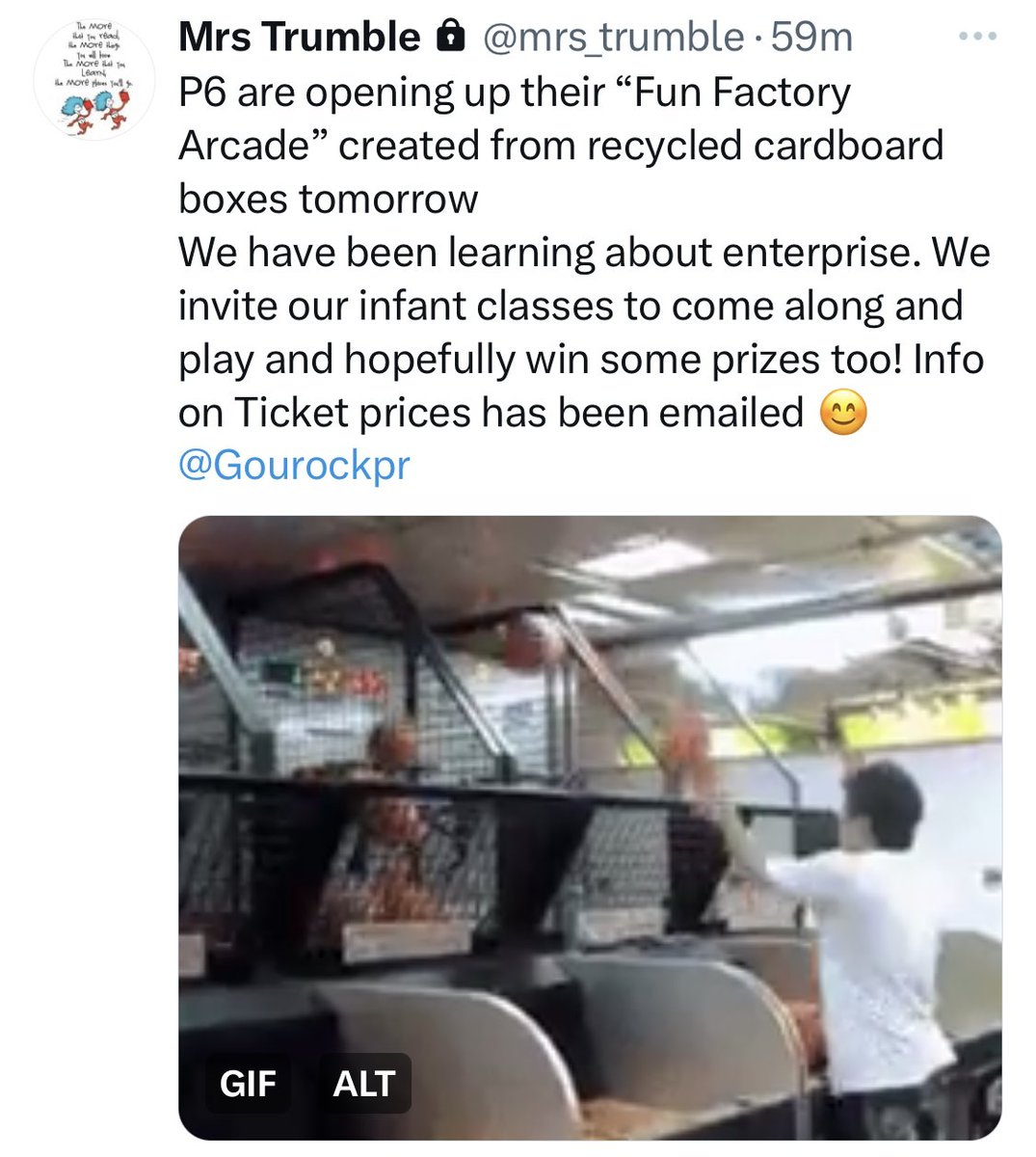 Gourockpr's tweet image. We are looking forward to this enterprising event tomorrow in P6!  ⁦@mrs_trumble⁩ 🕹👾 #arcade #funfactory