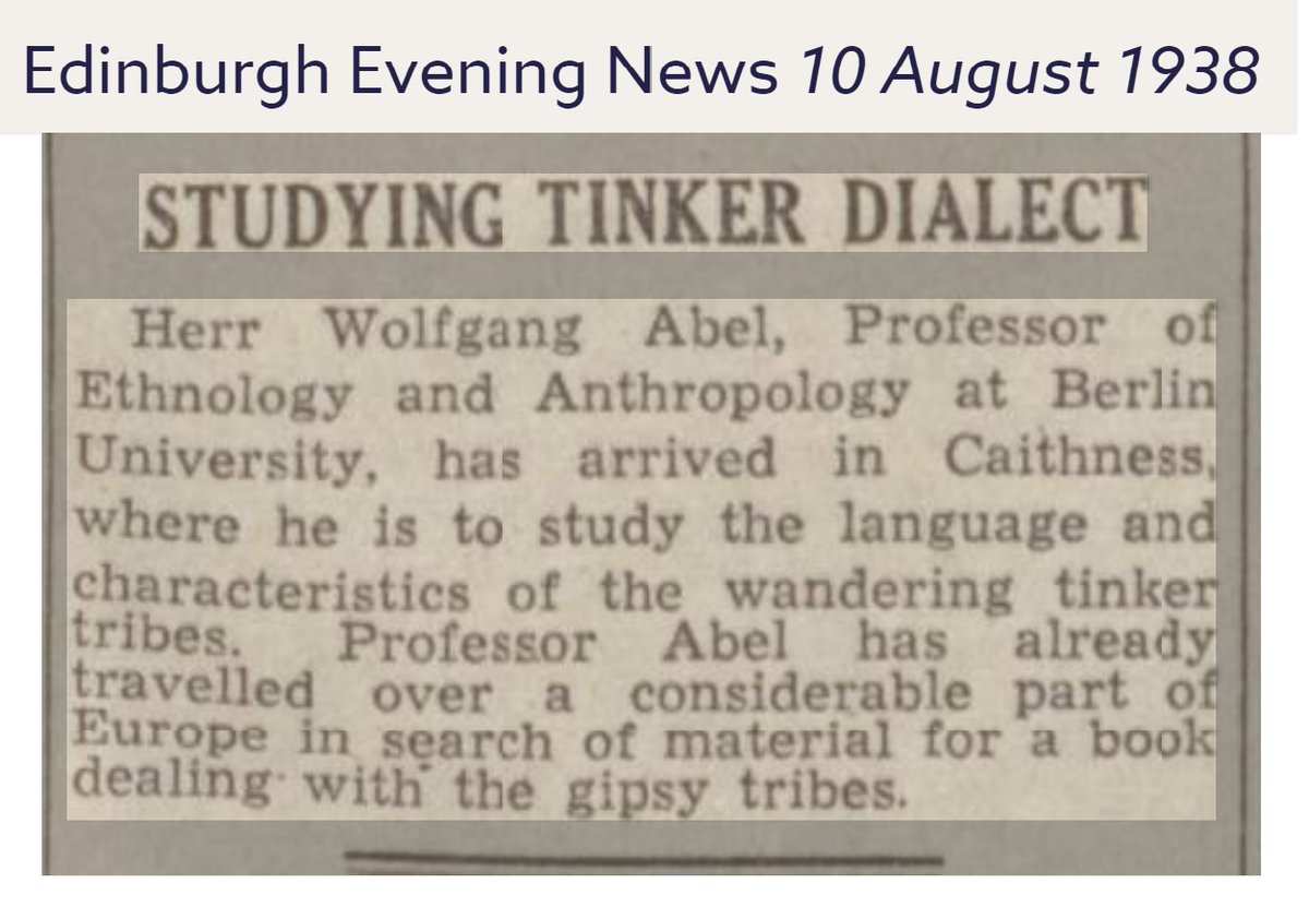 ScotTravellers's tweet photo. We are posting upsetting news articles for awareness about a Nazi top scientist Wolfgang visit to racially profile our Scottish Highland Travellers. As history shows there is no doubt what the intent was -never forget #ScottishGypsy #Gypsy #eugenics #genocide #GRT #Nawken #WW2 https://t.co/y8zPHnhut6