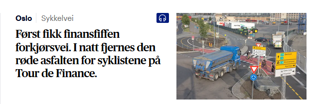 olavtorvund's tweet photo. Hvorfor er @aftenposten så hinsides usaklige at de sier at den i realiteten eneste sykkelveien vestfra inn til Oslo er for "finansfiffen"? https://t.co/Oto4g8H9kV