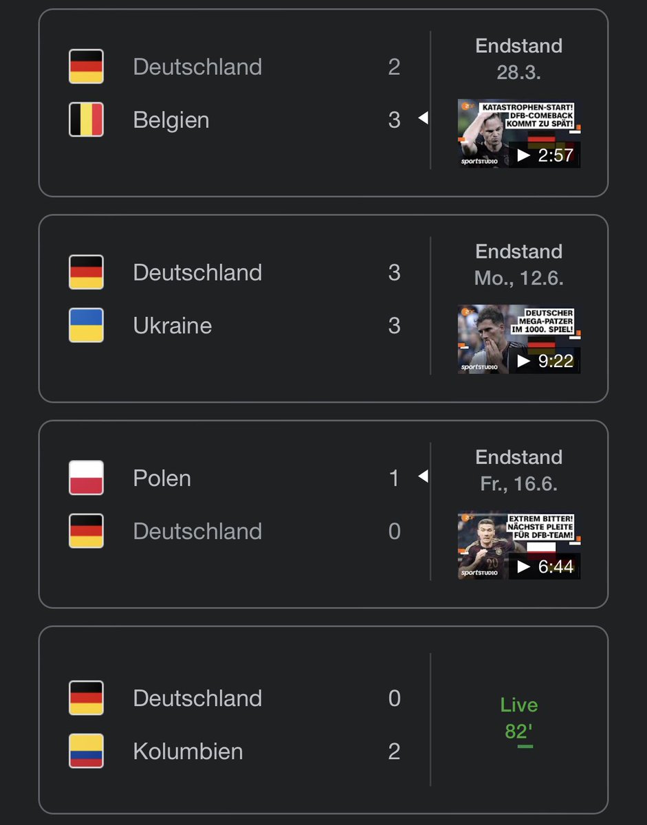 Was ist eigentlich in der Zwischenzeit passiert?

#GERCOL #Nationalmannschaft #Deutschland