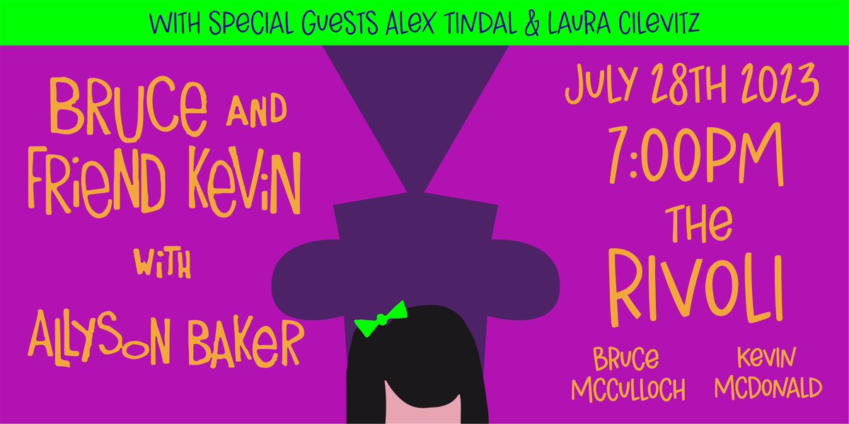 A third Bruce McCulloch and Kevin McDonald show has been added!          I will be guitaring softly in the shadows.                                                    Tix avail here: eventbrite.com/e/bruce-friend…