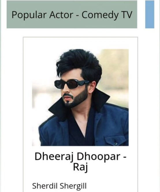 Please Do Vote For DD As He Is Nominated Under The Category Of “ POPULAR ACTOR - COMEDY TV “
As #RajKumarYadav ! ( MAMAJI YADAV DESERVES THIS AWARD)❤️

#DheerajDhoopar #ITAAWARDS2023

🔗: ita2023.indiantelevisionacademy.com
