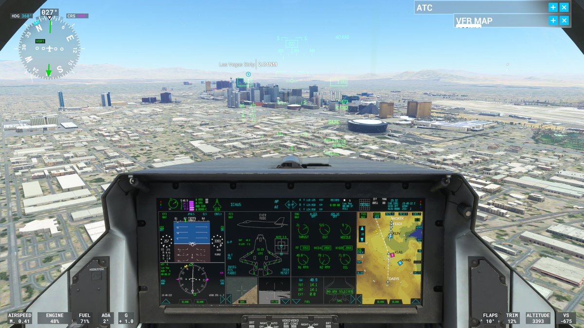 Updated cockpit. Updated city. Here I come Vegas. F35C #Xboxshare  #MSFS