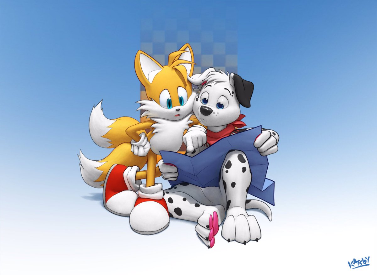 Katsby21's tweet image. The Plan 🤔

“ok heres a new plan so we can get you out of here”
My second time with Tails and @Pup1k1 and i loved it Thanks buddy 🙂
#Sonic #TailsTheFox #Tails #MilesTailsPrower #Dalmatian #Dog #digitalart @sonic_hedgehog