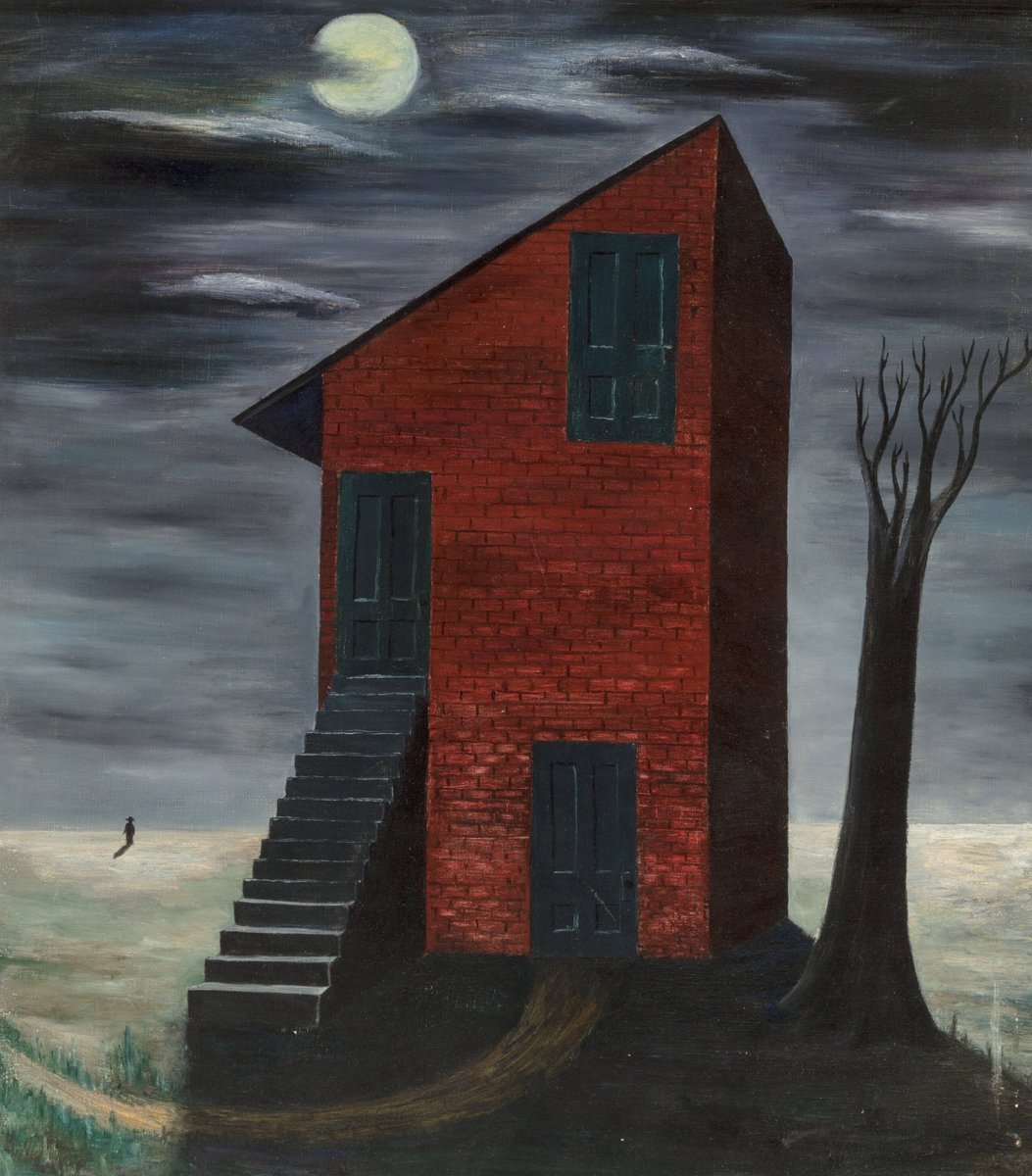 MenschOhneMusil's tweet photo. Gertrude Abercrombie (1908-1977)  Lonely House, 1938. https://t.co/ASyqnzH9Vo