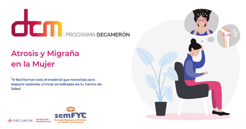OrganonEspana's tweet photo. Si eres Médico de Familia y quieres saber más sobre la Artrosis y la Migraña en la Mujer, esto te interesa. 

SemFYC te trae DECAMERÓN, un programa formativo de sesiones clínicas para impartir en centros de salud. 

¡Accede y consigue los créditos!