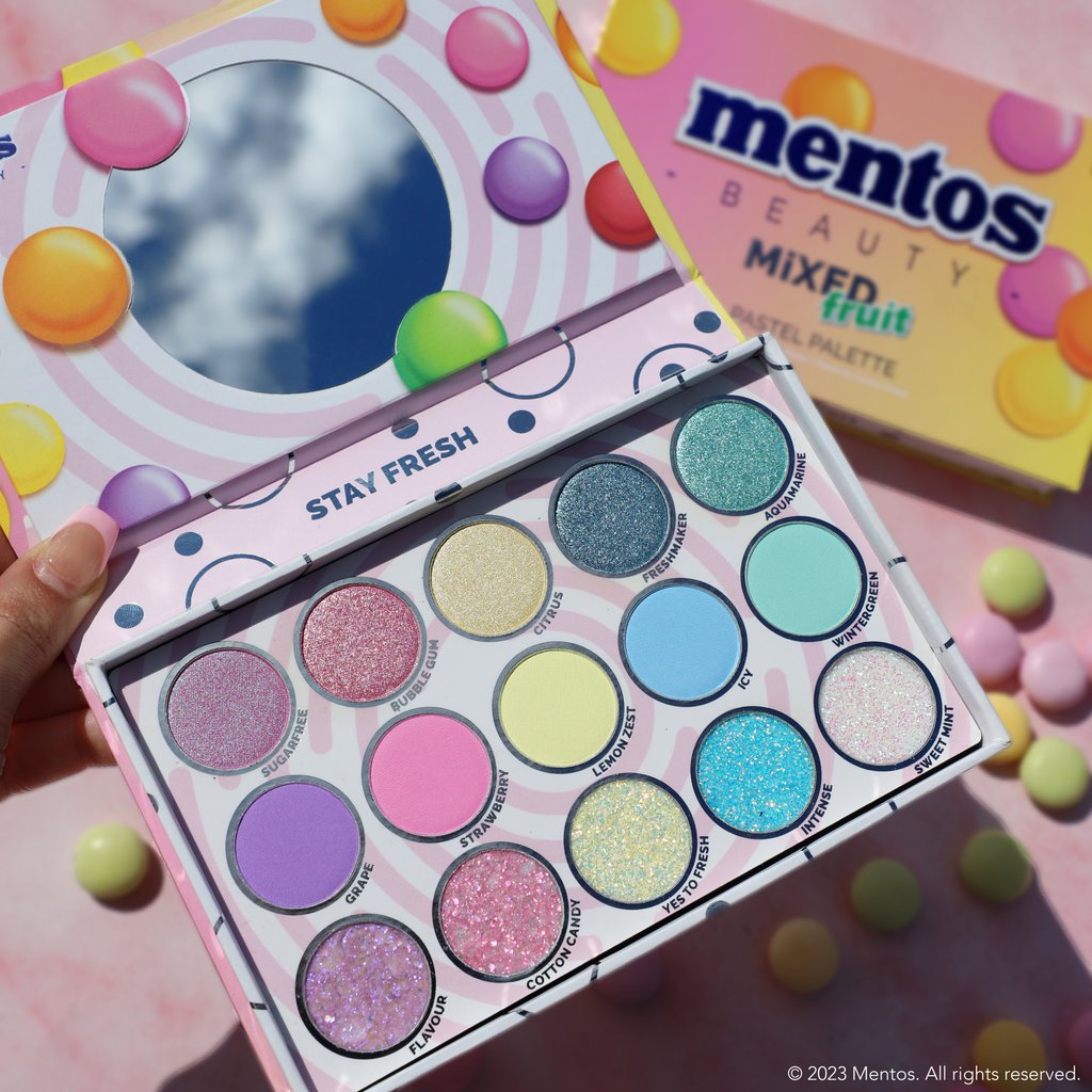 Stay fresh 🌼 Pastels!⁠
⁠
Rude x Mentos Mixed Fruit Palette ✨ 
—⁠
👉 rudecosmetics.com 👈⁠

© 2023 Perfetti Van Melle. All rights reserved.⁠ @perfettivanmellelicensing⁠