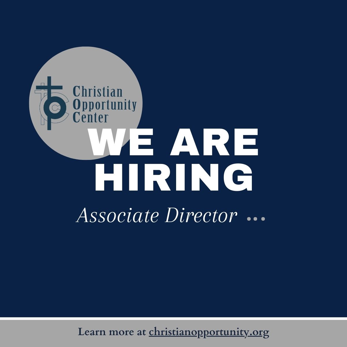 IowaCOC's tweet image. Join our team at Christian Opportunity Center! We're hiring an Associate Director to lead our mission-driven organization. If you're a passionate leader in disability services, this is your chance! Apply now at christianopportunity.org/associate-dire…

[Apply by July 7th, 2023]