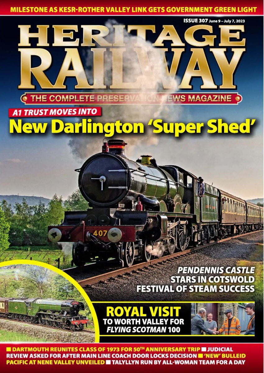HeritageRailMag's tweet photo. 🚨 BRAND NEW edition of Heritage Railway 🚨

Issue 307 is here, find out more: https://t.co/qCoJ5qt2kn

Order yours now or take a look at our latest subscription offers here:
https://t.co/kiOzy05LuJ

#heritagerailways #trains #railways https://t.co/fszXMylvtn