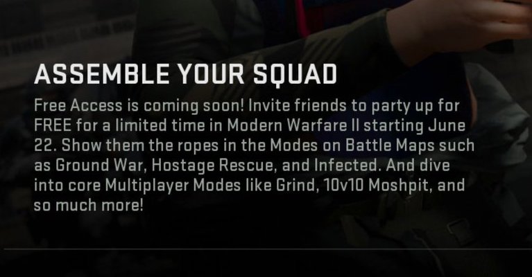 charlieINTEL's tweet photo. Multiplayer Free Access for MWII this weekend. https://t.co/WYZvJEpw0R