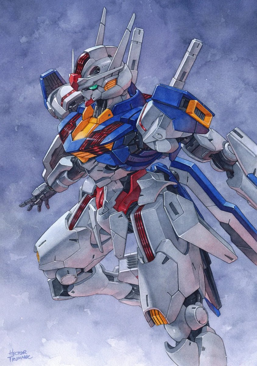 Aerial Gundam watercolor. 
Prints: inprnt.com/gallery/trunne…
-
#gundam #watercolor #illustration #gunpla #aerial #mercury #anime #manga #robot #mecha #mech #art